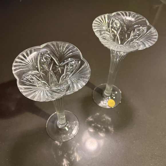 Pair of lead crystal candle holders, made in France - Picture 1 of 5